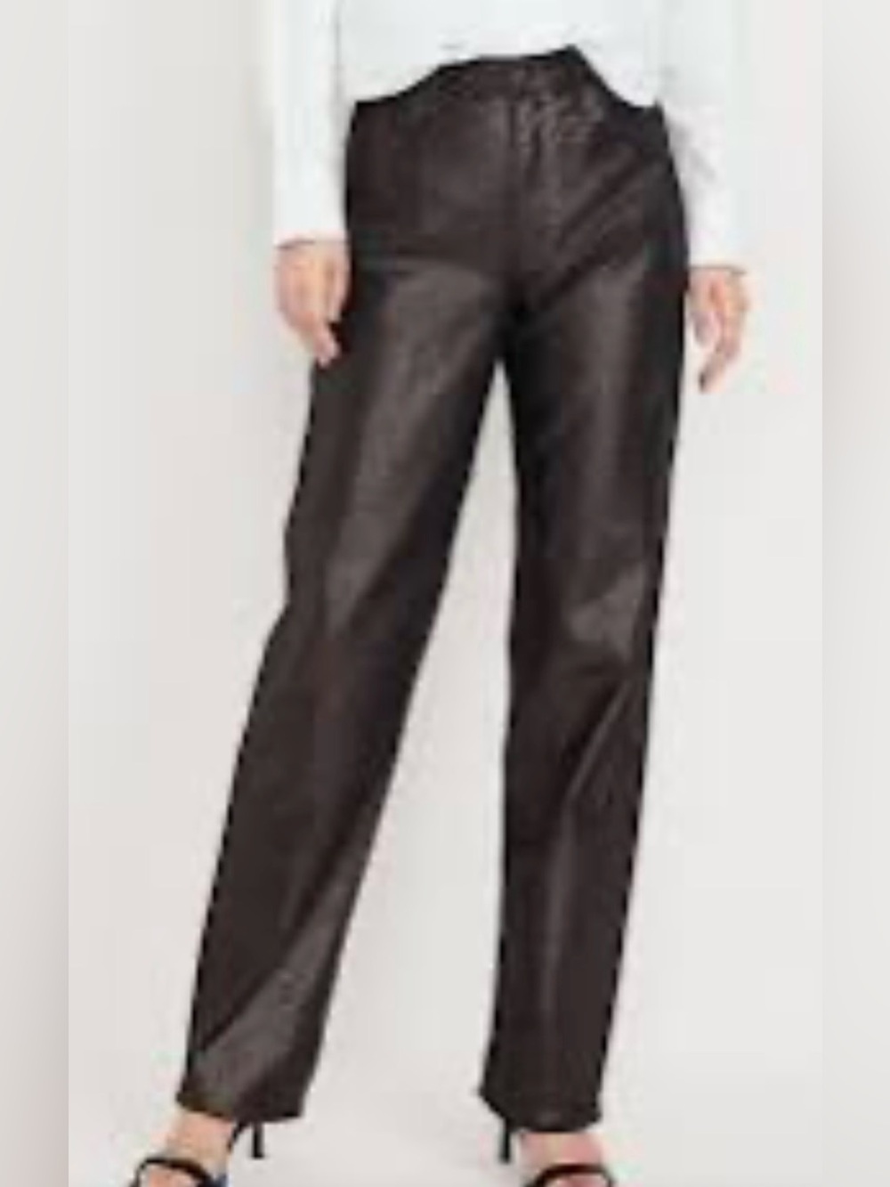 NWT Old Navy High Rise OG Loose Straight Leg Black Sparkle Shimmer Jeans Sz 6